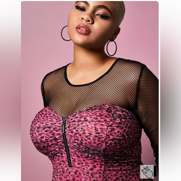 Torrid X Betsey Johnson Pink Leopard Tulle Dress EUC Size 22 - Picture 8 of 11